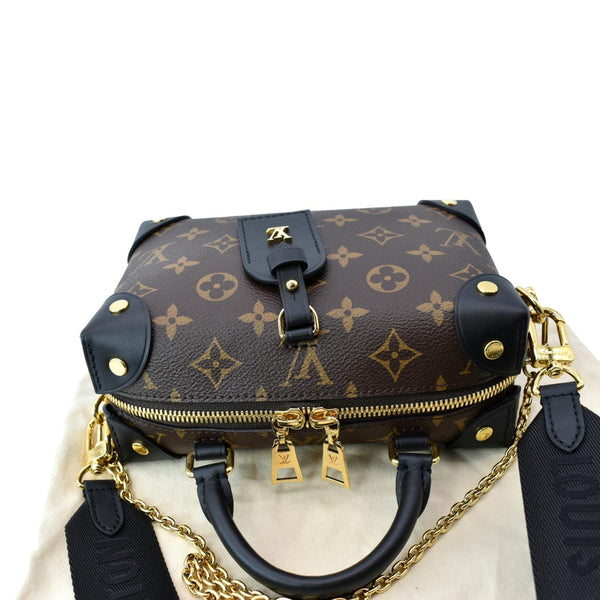 LOUIS VUITTON Petite Malle Souple Monogram Canvas Shoulder Bag Black