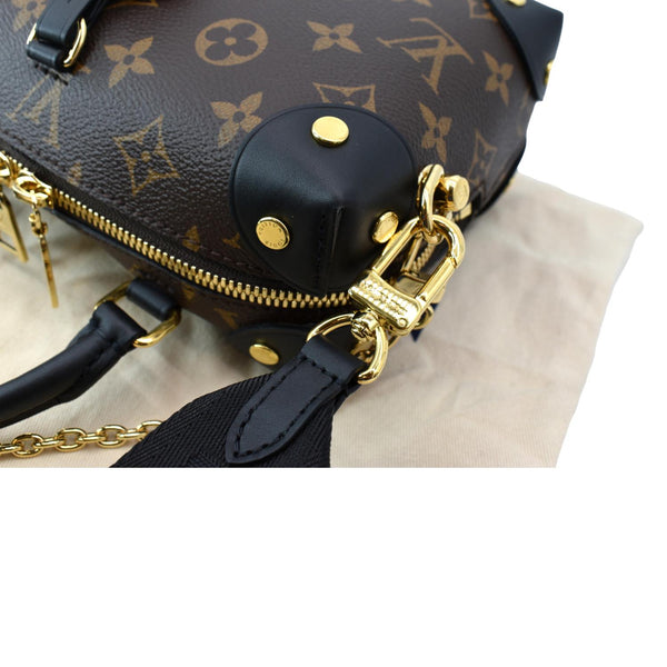 LOUIS VUITTON Petite Malle Souple Monogram Canvas Shoulder Bag Black