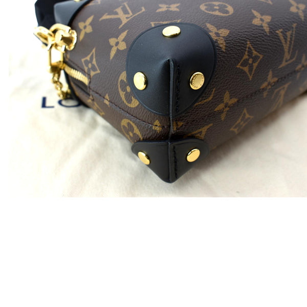 LOUIS VUITTON Petite Malle Souple Monogram Canvas Shoulder Bag Black