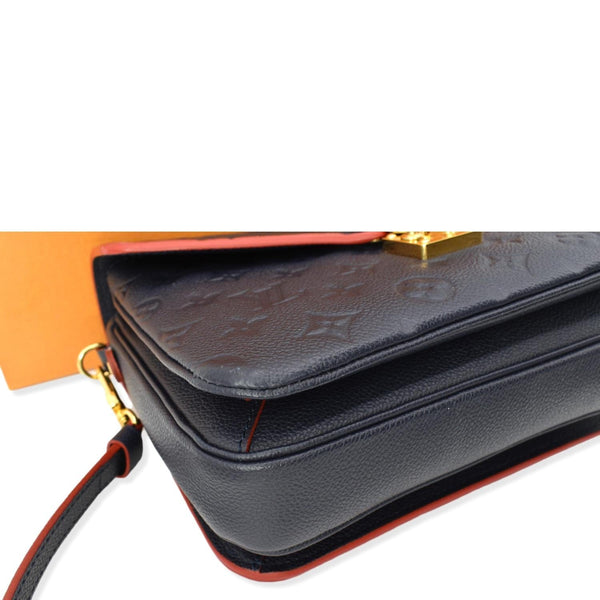 LOUIS VUITTON Metis Pochette Empreinte Leather Crossbody Bag Blue