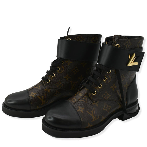 LOUIS VUITTON Wonderland Flat Ranger Patent Monogram Canvas Boot