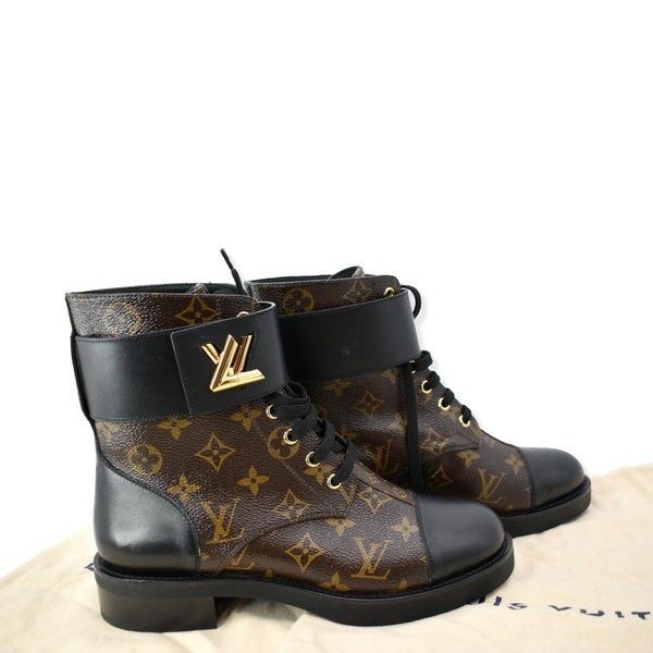 LOUIS VUITTON Wonderland Flat Ranger Patent Monogram Canvas Boot