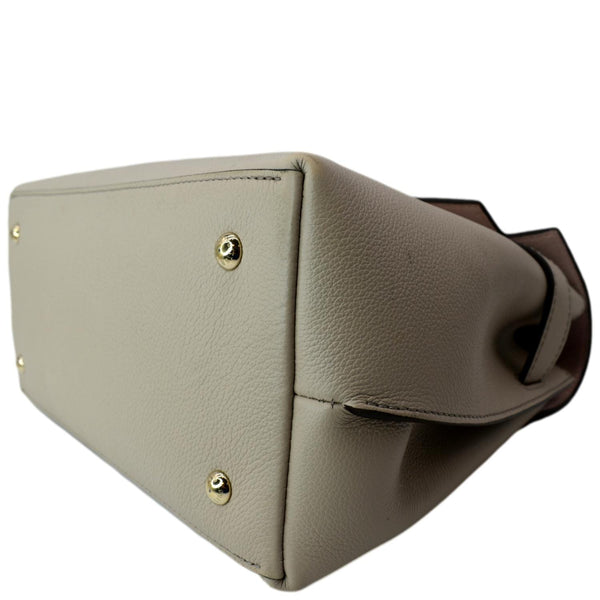 LOUIS VUITTON Lockme Ever MM Grained Calfskin Leather Shoulder Bag Beige