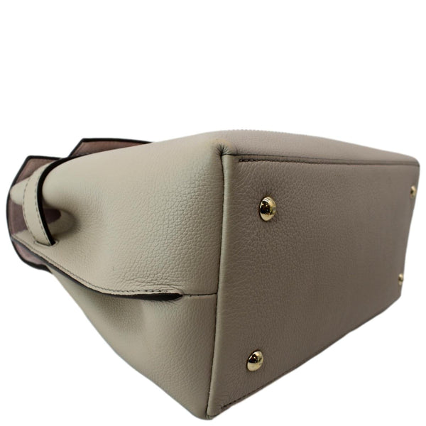 LOUIS VUITTON Lockme Ever MM Grained Calfskin Leather Shoulder Bag Beige