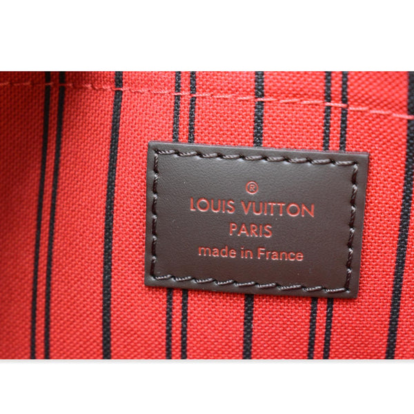 LOUIS VUITTON Neverfull Damier Ebene Pochette Wristlet Pouch Brown