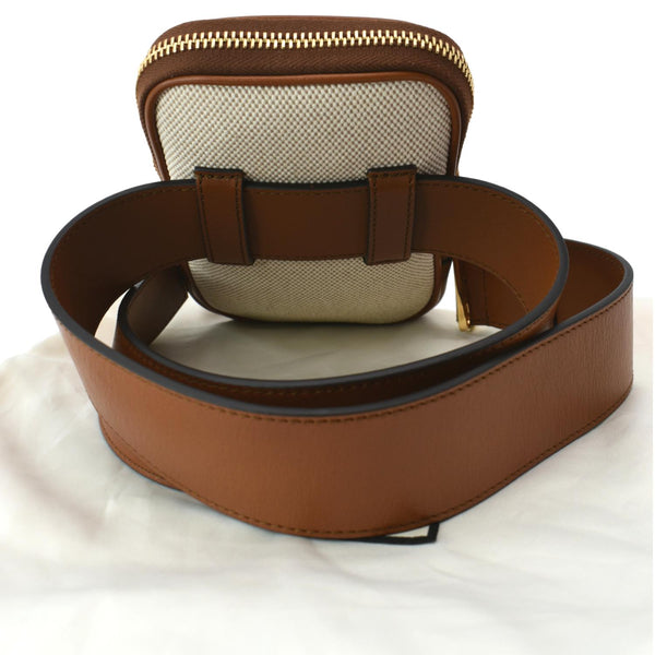 GUCCI Phone Case Vintage Canvas Belt Bag Dark Brown 581519