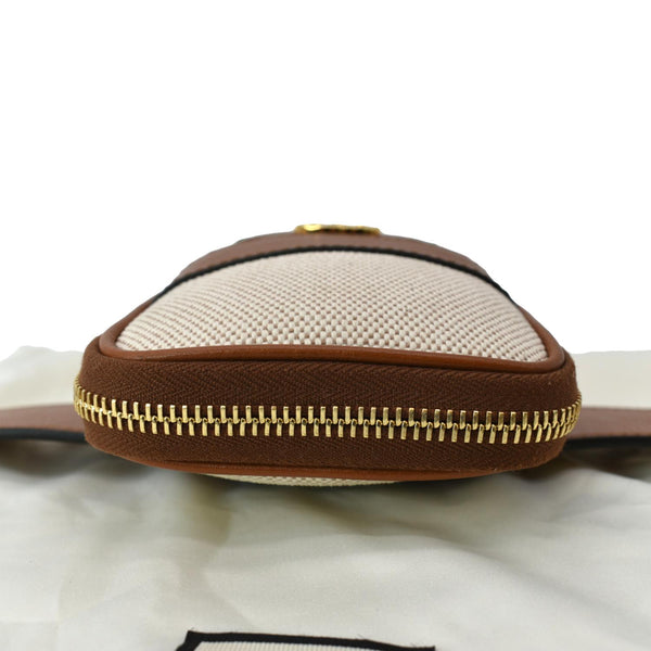 GUCCI Phone Case Vintage Canvas Belt Bag Dark Brown 581519