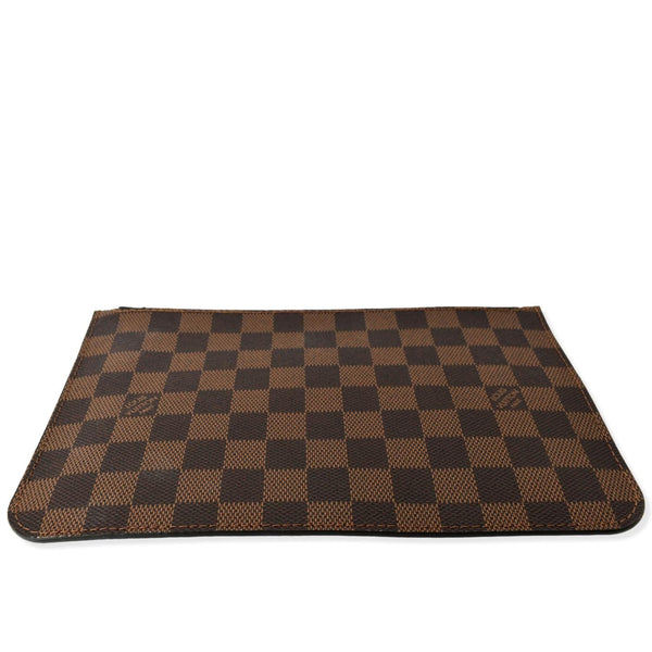 LOUIS VUITTON Neverfull Damier Ebene Pochette Wristlet Pouch Brown