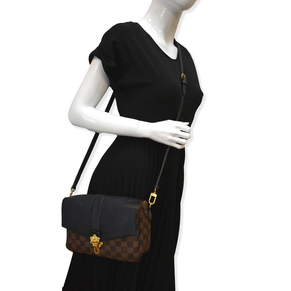 LOUIS VUITTON Clapton Damier Ebene Crossbody Bag Black