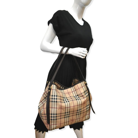 BURBERRY Canterbury Haymarket Check Tote Bag Multicolor