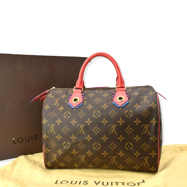 LOUIS VUITTON Totem Speedy 30 Monogram Canvas Satchel Bag Brown