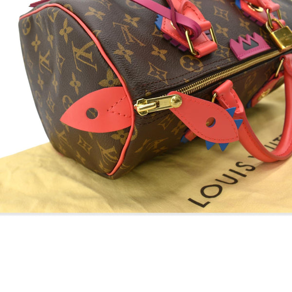 LOUIS VUITTON Totem Speedy 30 Monogram Canvas Satchel Bag Brown