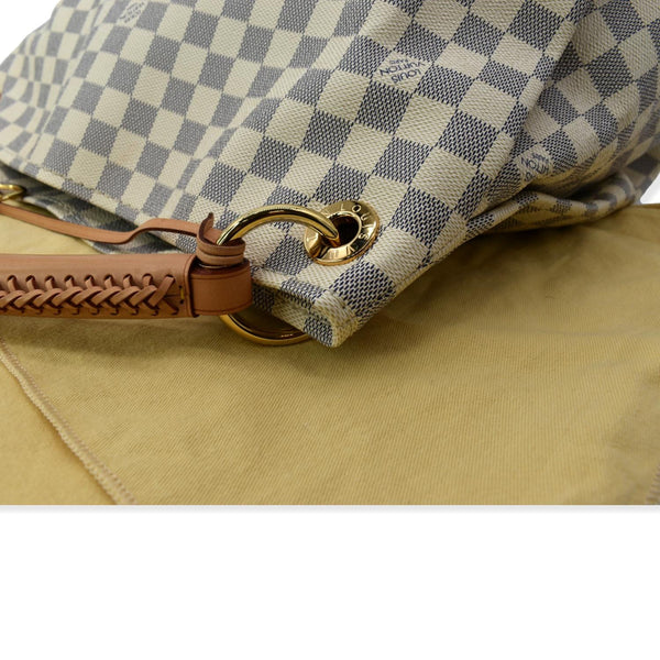 LOUIS VUITTON Artsy MM Damier Azur Hobo Bag White