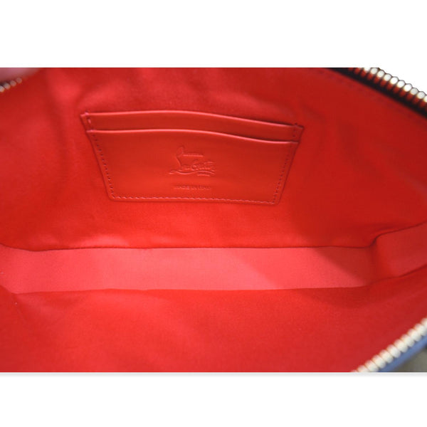 CHRISTIAN LOUBOUTIN Loubila ABC Logo Leather Chain Pouch Bag Black