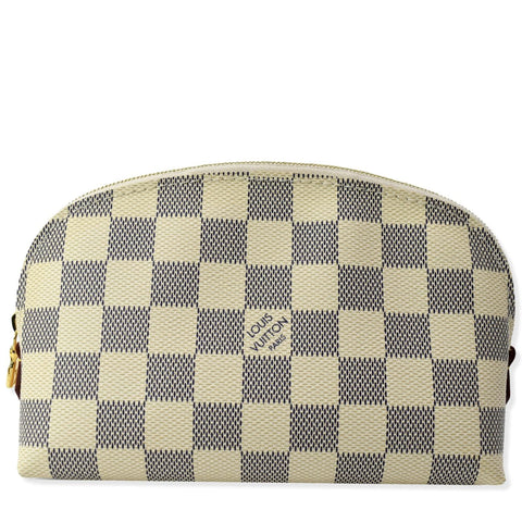 LOUIS VUITTON Damier Azur Cosmetic Pouch White