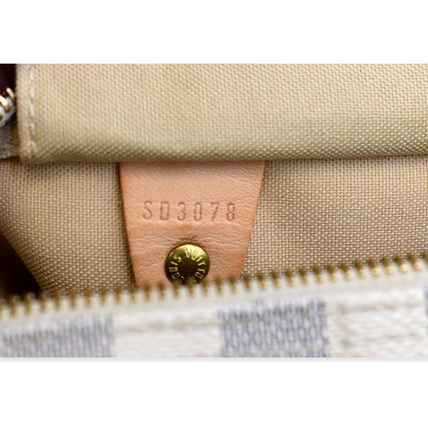 LOUIS VUITTON Speedy 30 Damier Azur Satchel Bag White