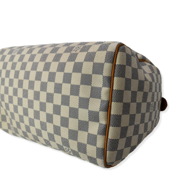 LOUIS VUITTON Speedy 30 Damier Azur Satchel Bag White