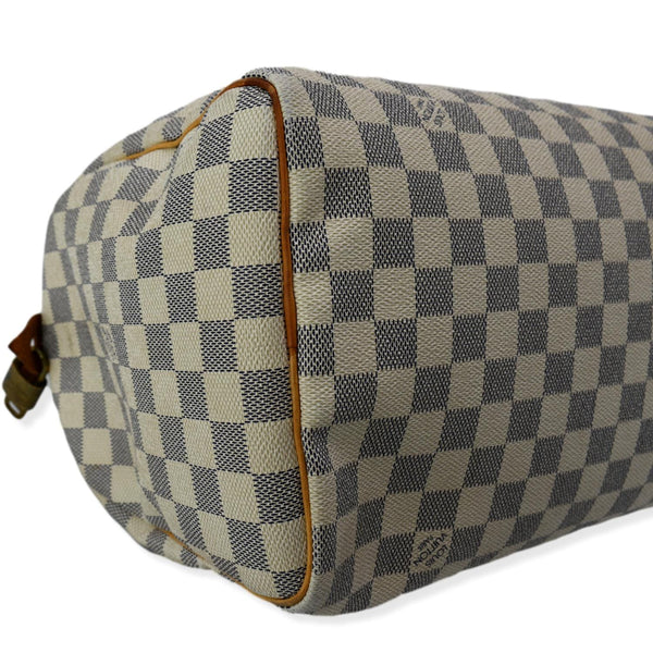 LOUIS VUITTON Speedy 30 Damier Azur Satchel Bag White