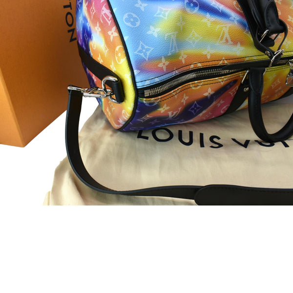 LOUIS VUITTON Sunset Keepall 50 Bandouliere Monogram Leather Travel Bag Multicolor
