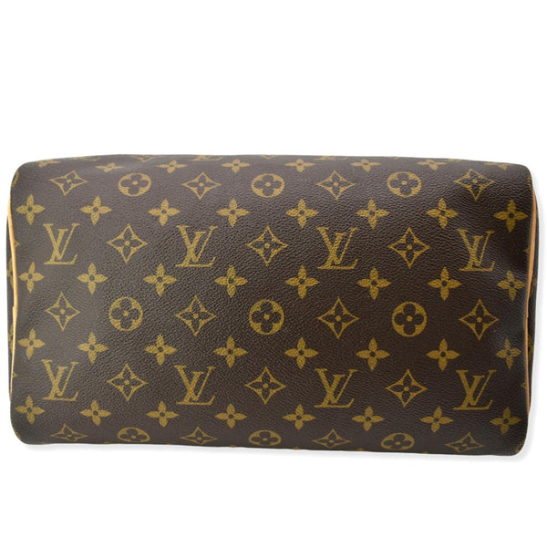 LOUIS VUITTON Speedy 30 Monogram Canvas Satchel Bag Brown