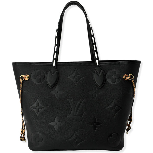 LOUIS VUITTON Neverfull MM Wild At Heart Monogram Giant Tote Bag Black