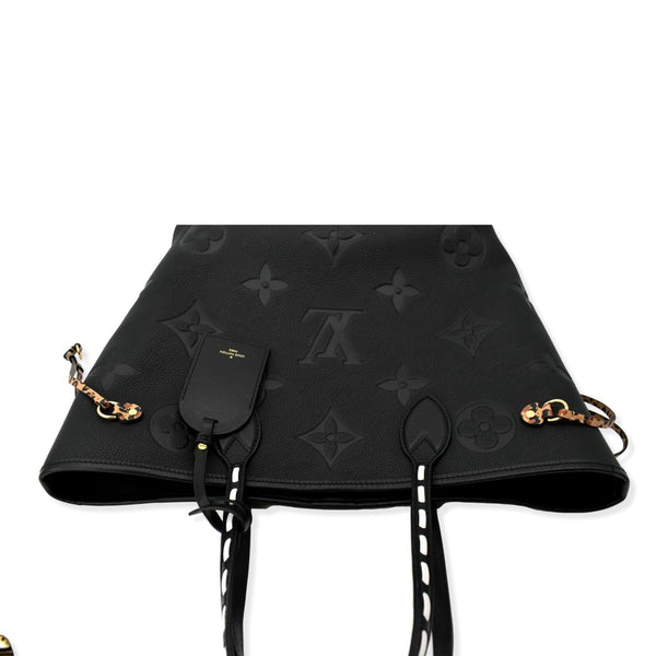 LOUIS VUITTON Neverfull MM Wild At Heart Monogram Giant Tote Bag Black