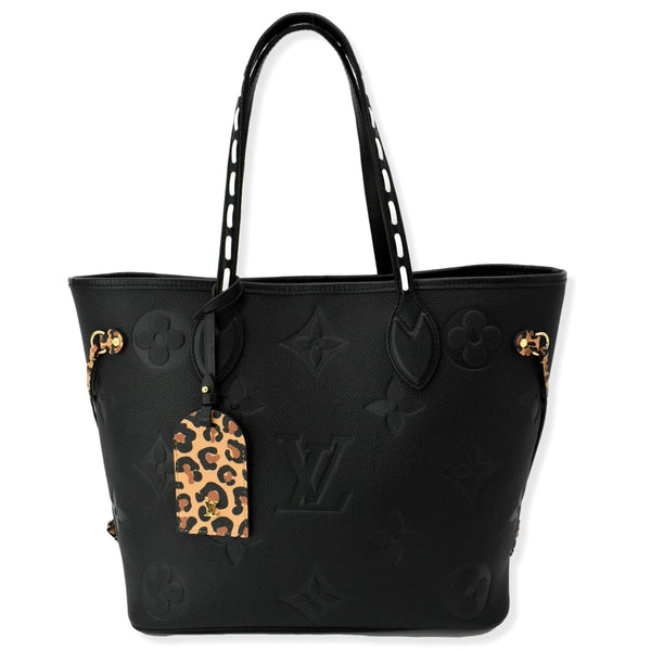 LOUIS VUITTON Neverfull MM Wild At Heart Monogram Giant Tote Bag Black