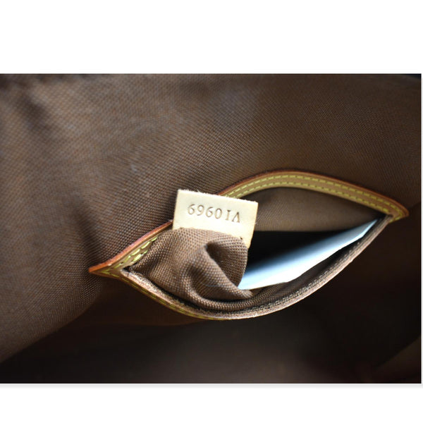 LOUIS VUITTON Alma Monogram Canvas Satchel Bag Brown