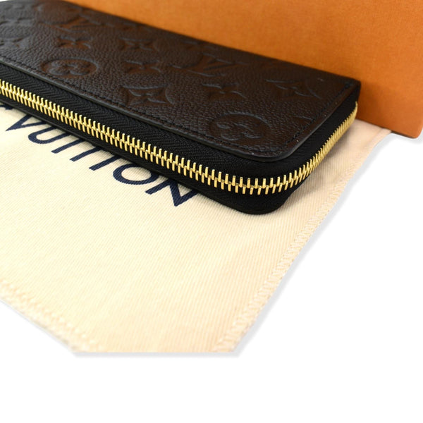 LOUIS VUITTON Clemence Empreinte Leather Wallet Black