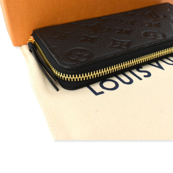 LOUIS VUITTON Clemence Empreinte Leather Wallet Black