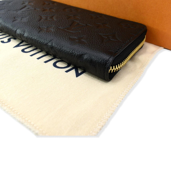 LOUIS VUITTON Clemence Empreinte Leather Wallet Black