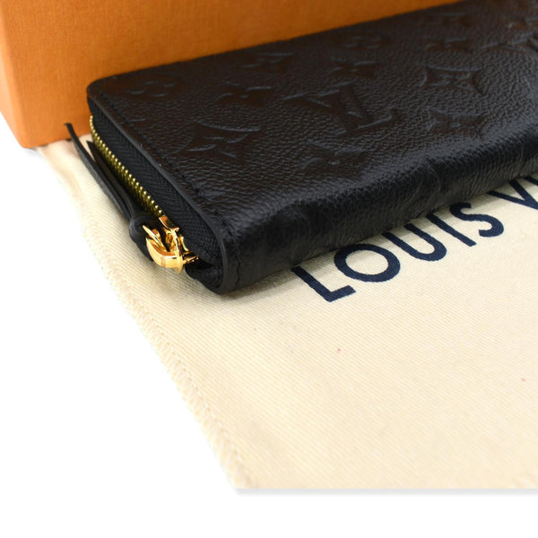 LOUIS VUITTON Clemence Empreinte Leather Wallet Black