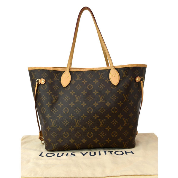 LOUIS VUITTON Neverfull MM Monogram Canvas Tote Bag Brown