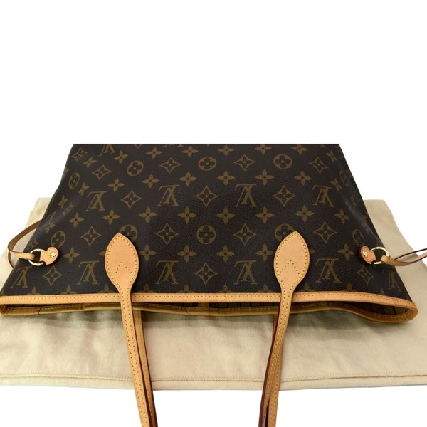 LOUIS VUITTON Neverfull MM Monogram Canvas Tote Bag Brown