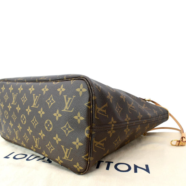 LOUIS VUITTON Neverfull MM Monogram Canvas Tote Bag Brown