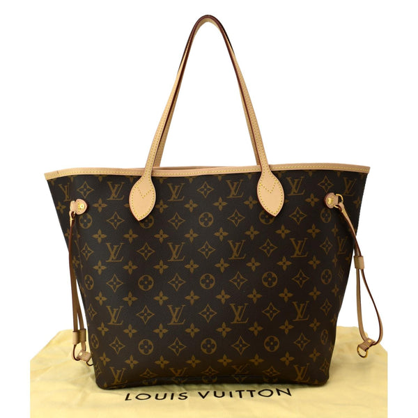 LOUIS VUITTON Neverfull MM Monogram Canvas Tote Bag Brown