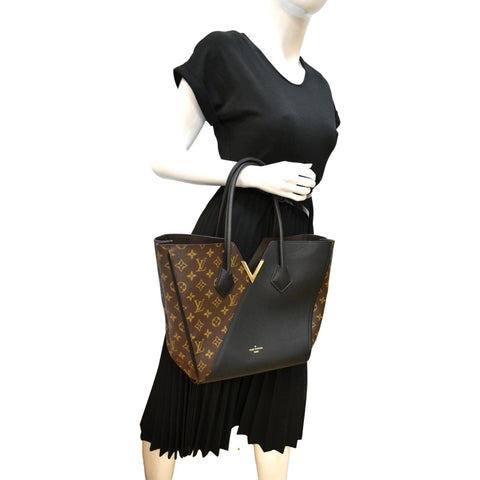 LOUIS VUITTON Kimono Monogram Leather Tote Bag Brown/Black