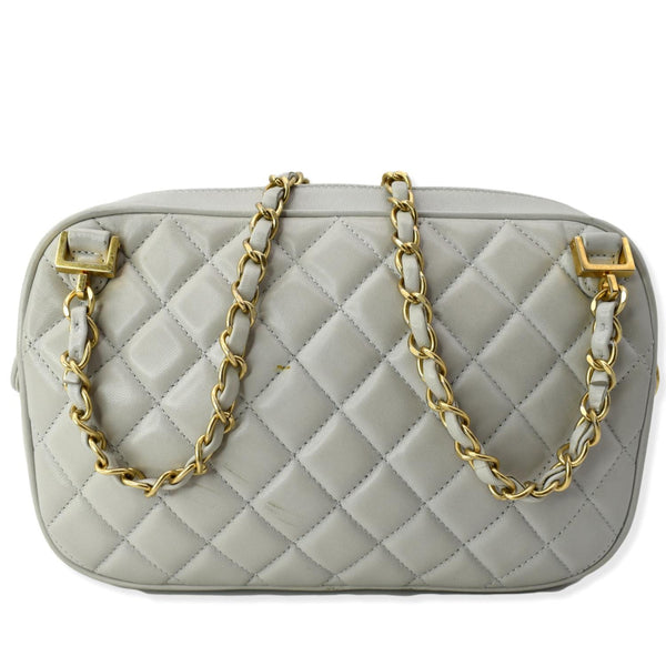 CHANEL Misia CC Lambskin Chain Camera Shoulder Bag White