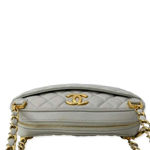 CHANEL Misia CC Lambskin Chain Camera Shoulder Bag White