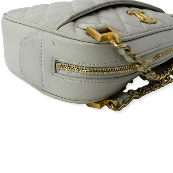 CHANEL Misia CC Lambskin Chain Camera Shoulder Bag White