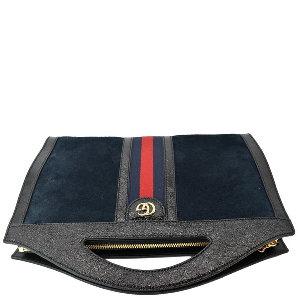 Gucci Ophidia GG Suede Patent Web Top Handle Bag-DDH
