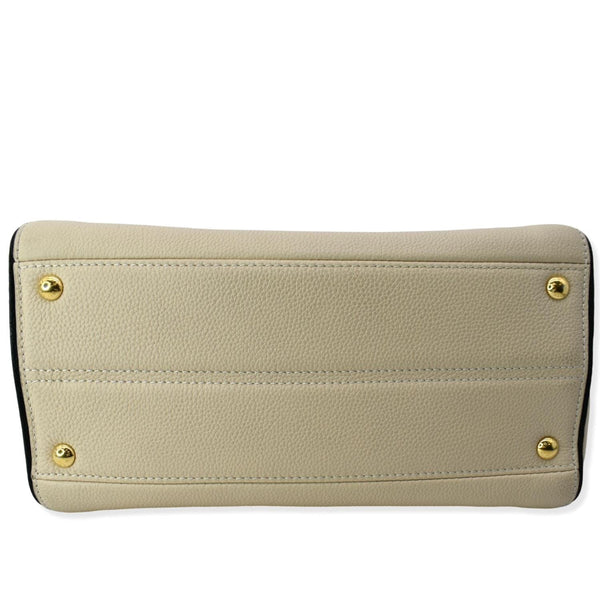 LOUIS VUITTON Double V Grained Leather Monogram Shoulder Bag Brown