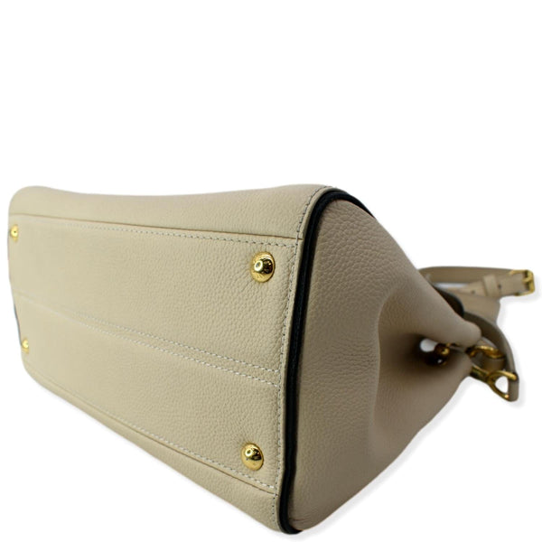 LOUIS VUITTON Double V Grained Leather Monogram Shoulder Bag Brown