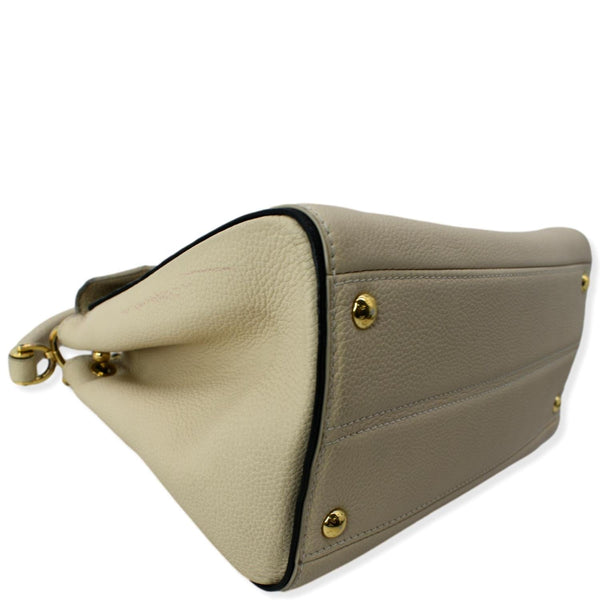 LOUIS VUITTON Double V Grained Leather Monogram Shoulder Bag Brown