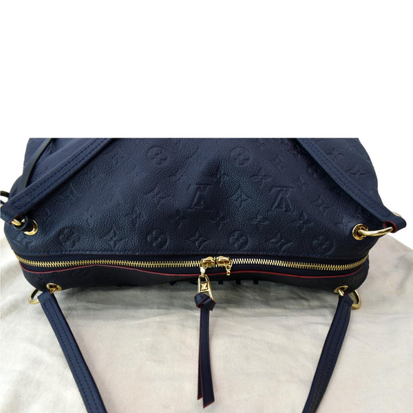 LOUIS VUITTON Ponthieu MM Monogram Empreinte Leather Shoulder Bag Navy Blue