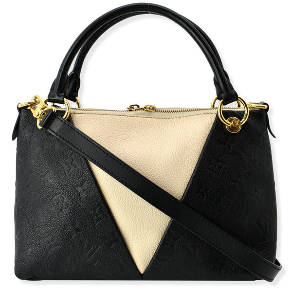 LOUIS VUITTON V BB Monogram Empreinte Tote Shoulder Bag Beige/Black