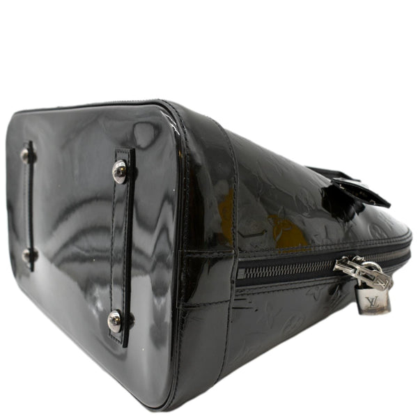 LOUIS VUITTON Alma GM Monogram Vernis Leather Satchel Bag Black