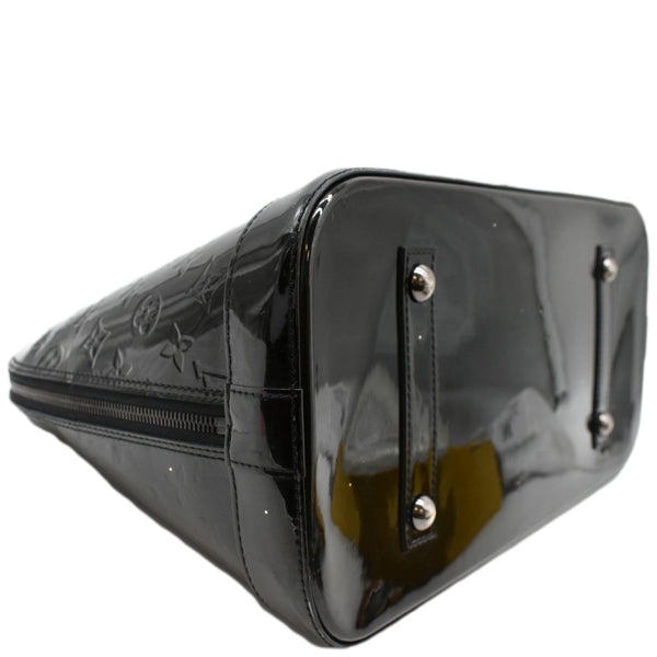 LOUIS VUITTON Alma GM Monogram Vernis Leather Satchel Bag Black