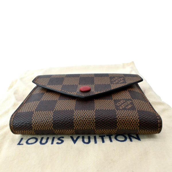 LOUIS VUITTON Victorine Damier Ebene Canvas Wallet Brown