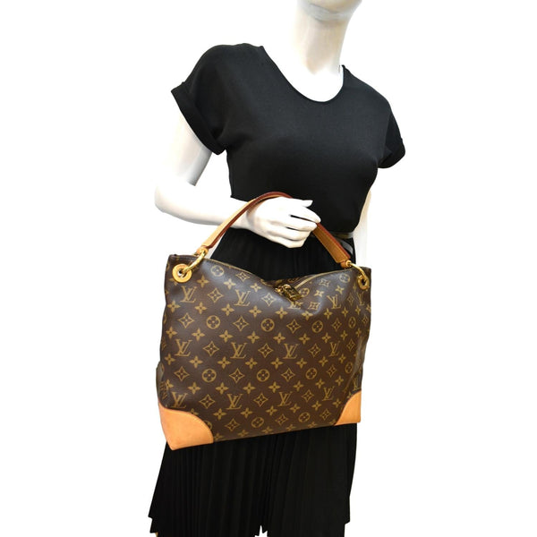 LOUIS VUITTON Berri PM Monogram Canvas Shoulder Bag Brown